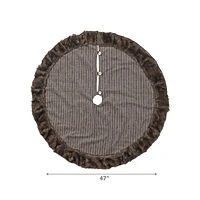 Bordure Et Bouton De Jupe D'Arbre En Tissu À Rayures