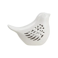 HOMETRENDS CERAMIC BIRD WITH B/O LIGHT, 8"L × 3.8"W × 5.8"H