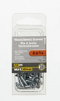 6x3/4" Flat Head Wood Screw 28 Pieces, Used in place of nails for superior holding power and where disassembly is required.