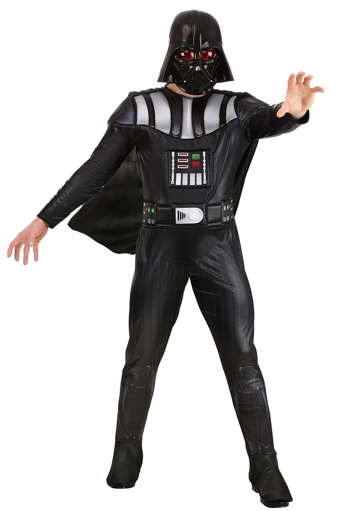 STAR WARS DARTH VADER QUALUX COSTUME (ADULT) - Qualux Jumpsuit with Detachable Cape and 3D Half Mask 