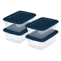 Sterilite  Ensemble de (4) 11L Boîtes de Rangement - Bleu Marine