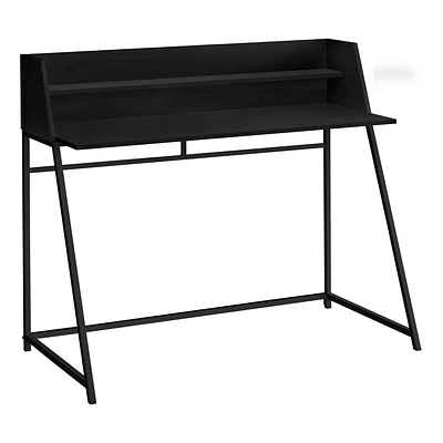 Monarch Specialties Bureau, Bureau À Domicile, Ordinateur Portable, Étagères De Rangement, 48"l, Travail, Métal, Stratifié, Noir, Contemporain, Moderne