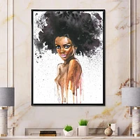 Designart Portrait de femme afro-américaine VII ART MURAL À CADRE FLOTTÉ