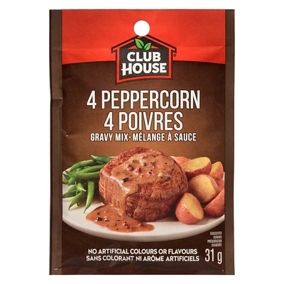 Club House, Dry Sauce/Seasoning/Marinade Mix, 4 Peppercorn Gravy, 31g