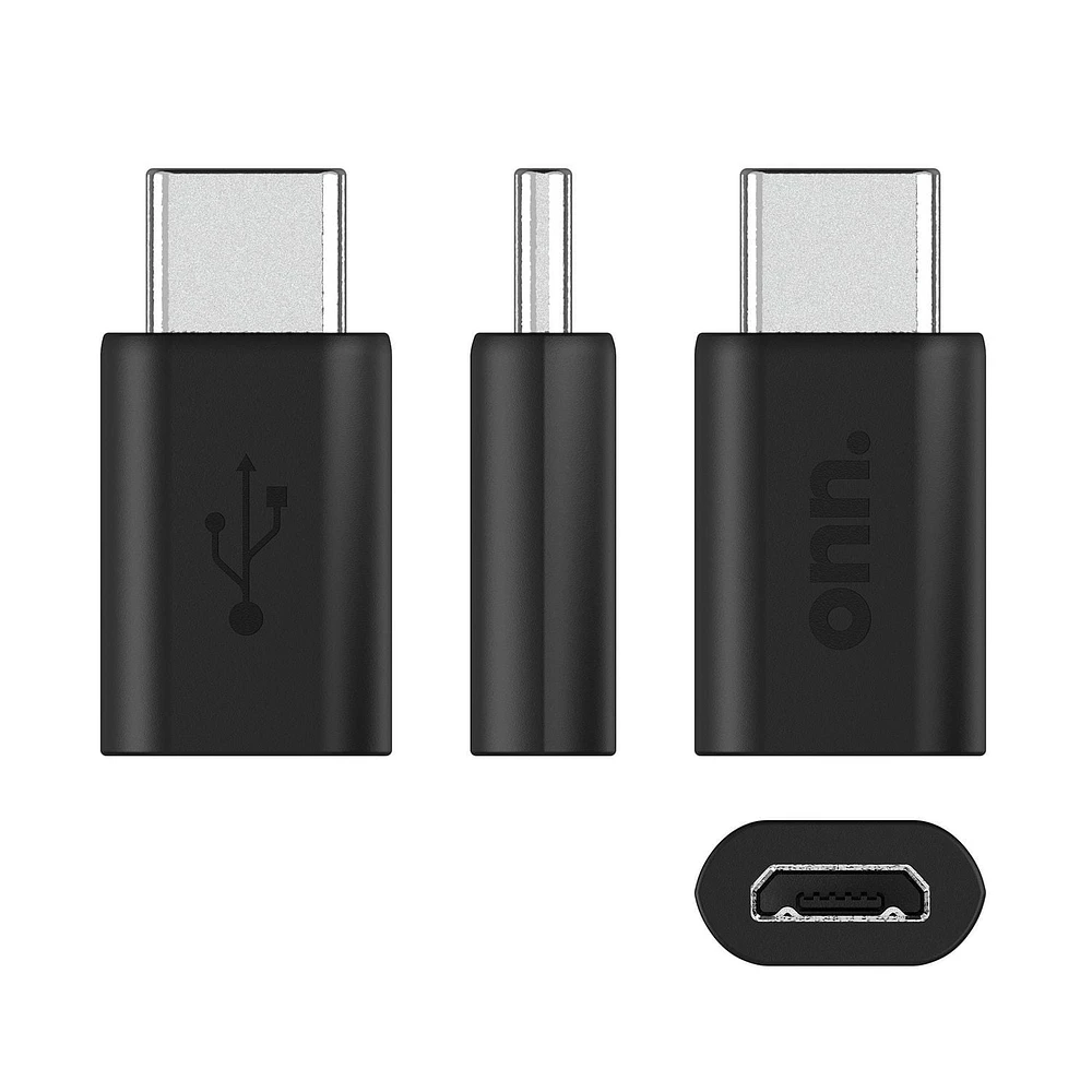 onn. Hi-Speed Micro-USB to USB-C Adapter