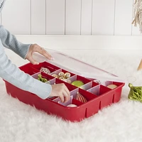 Sterilite Adjustable Red Ornament Case