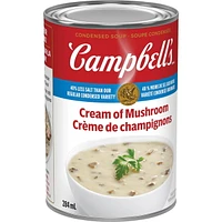 Soupe condensée Campbell’sMD, Crème de champignons 40% moins de sodium, longue conservation 284 ml