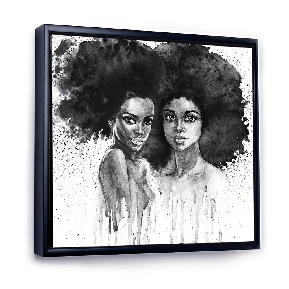 Designart Portrait de femme afro-américaine XI ART MURAL À CADRE FLOTT