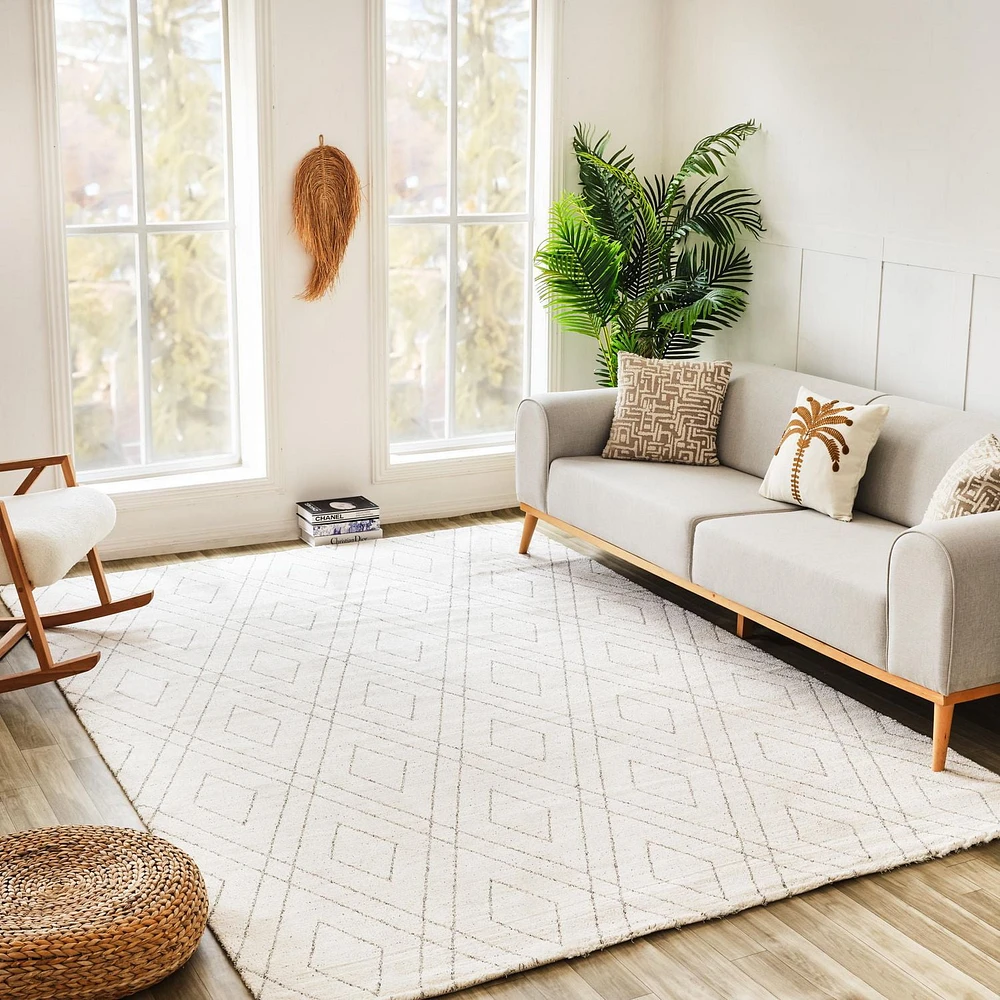 Rug Branch Casa Abstract Indoor Area Rug, Beige Grey, Boho - Entryway, Hallway, Bathroom
