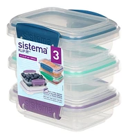 Récipients de conservation des aliments Sistema Klip It, la couleur peut varie 200 ml, paq. de 3P