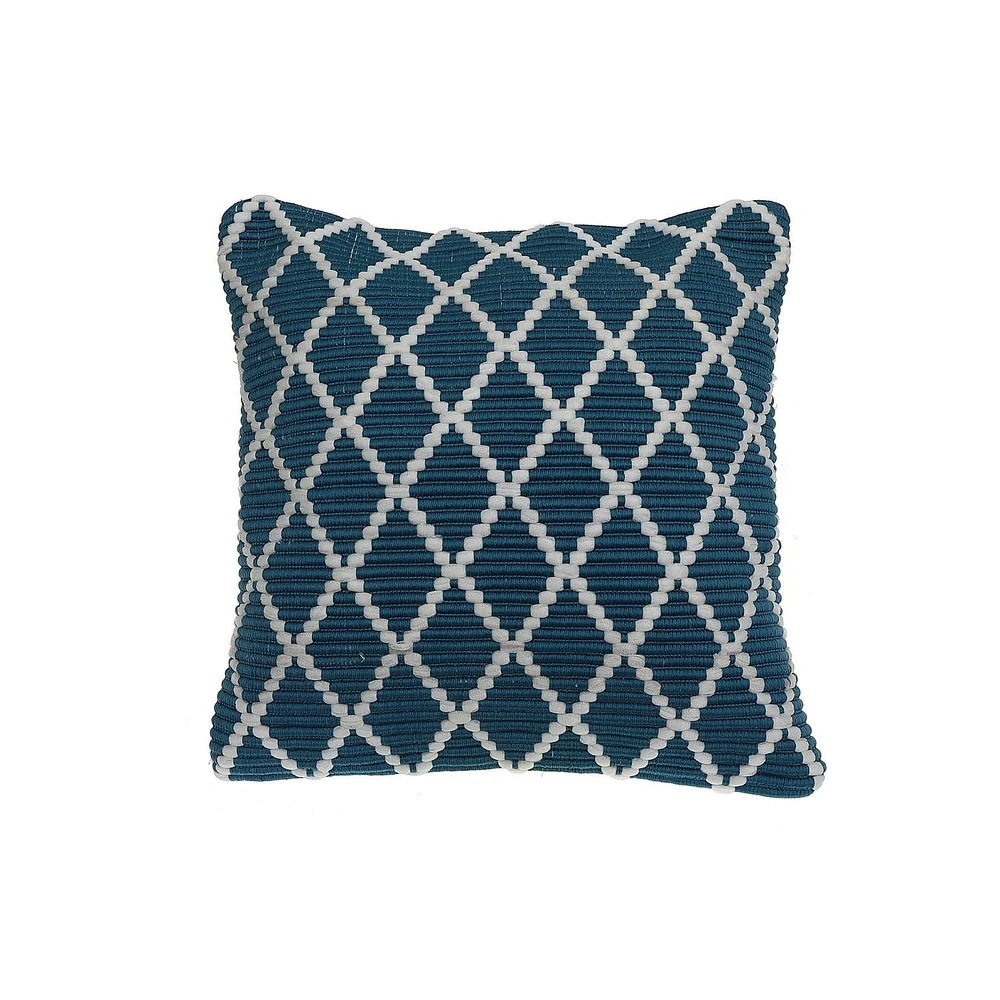 Coussin De Diamant Côtelé (Sarcelle) - Ensemble D'Attente D'Images