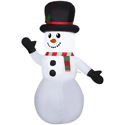 Bonhomme de neige gonflable avec un haut-de-forme