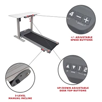 Tapis roulant Sunny Health & Fitness avec bureau automatisé détachable - SF-TD7884 - noir/blanc