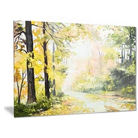 Design Art Road in Colourful Forest Landscape Metal Wall Art
