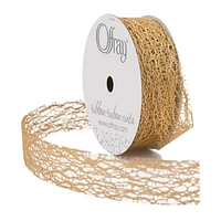 Offray 7/8 in. Metallic Web Ribbon, Metallic Web