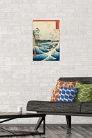 Hiroshige - La mer à Satta 22.375" x 34" Affiche Murale avec Punaises, par Trends International