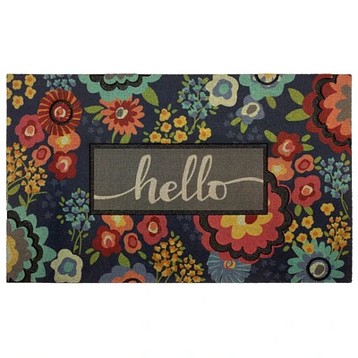 Mainstays Accueil Floral 18x30 Paillasson Tapis d’entrée Flo Hello