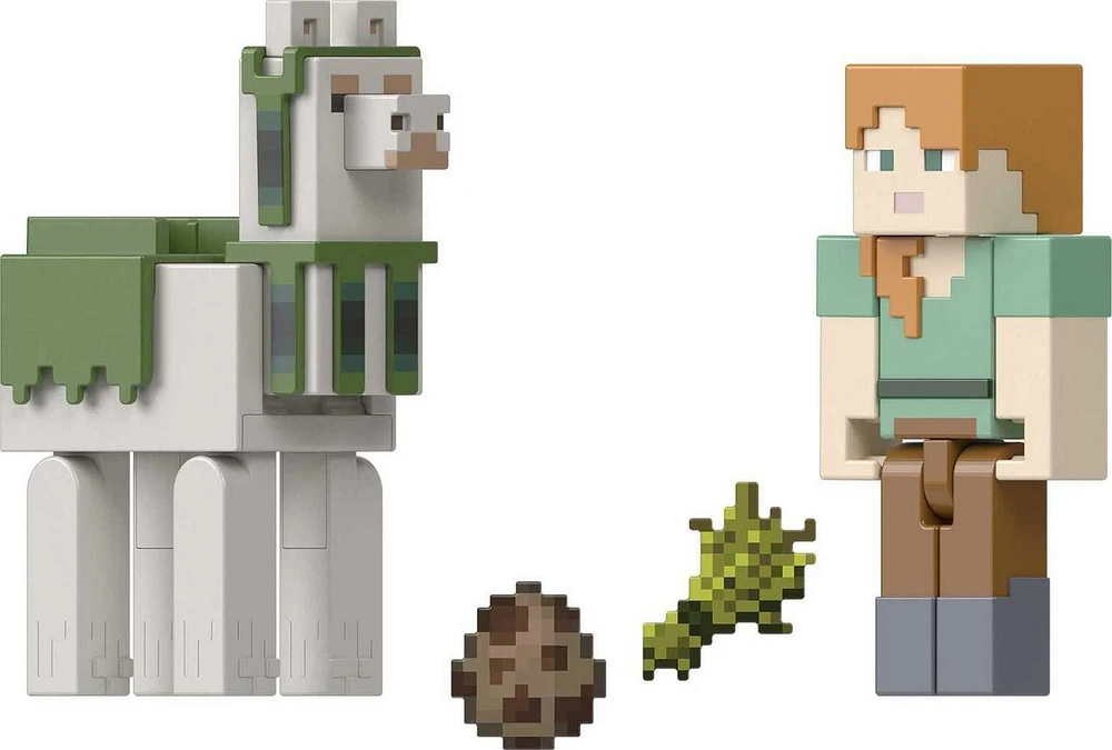 Figurines Alex et Llama Minecraft