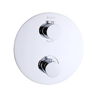Round thermostatic valve 4-way diverter with 5 settings hand shower, Slip-on 1/2-in. spout or simultaneously and with stop