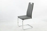 Aerys Marie Dining chairs with chrome  base in Grey PU(Set of 4)
