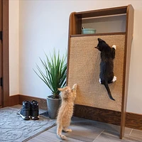Instachew HIBI Wall Cat Scratcher with Shelf - Oak - One Size