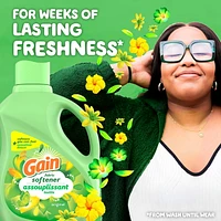 Assouplissant textile liquide Gain pour la lessive, parfum Original, compatible avec les laveuses HE 2.63L