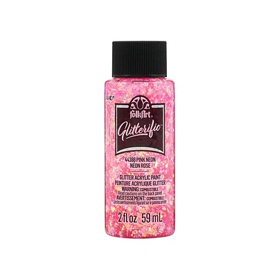 Peinture acrylique Glitterific FolkArt Rose Fluo FolkArt Peinture Scintillante