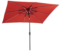 Parapluie solaire rectangulaire nouvelle génération Sun-Ray 9'x7' - Rouge rubis