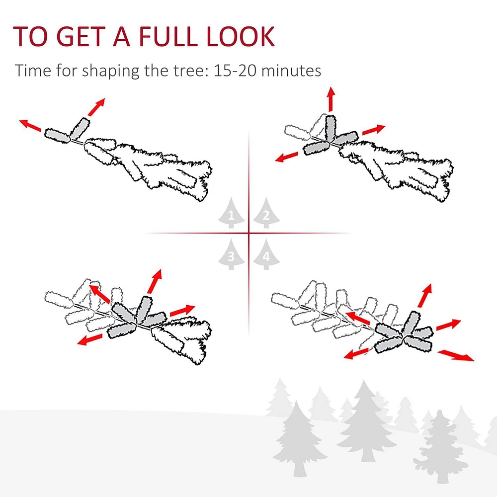HOMCOM Arbre de Noël artificiel de 1,8 m avec ouverture automatique pour fête à la maison, rose