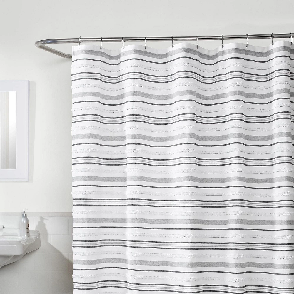Hometrends Graham Tufted Loop Heavy Weight Woven Fabric Shower Curtain, 70" x 72"