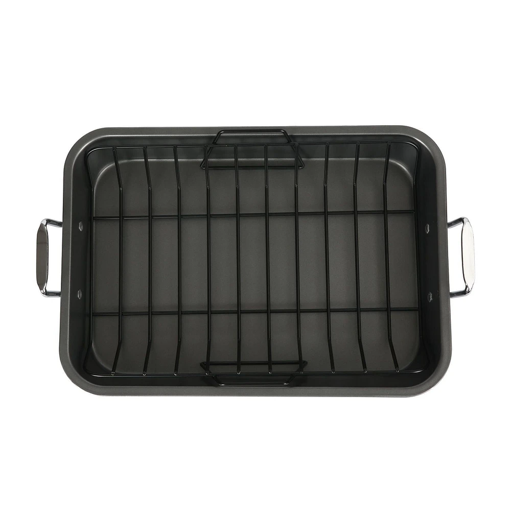 Rôtissoire 2 pièces Mainstays de 18 po avec grille Rôtissoire 2 pièces Mainstays
