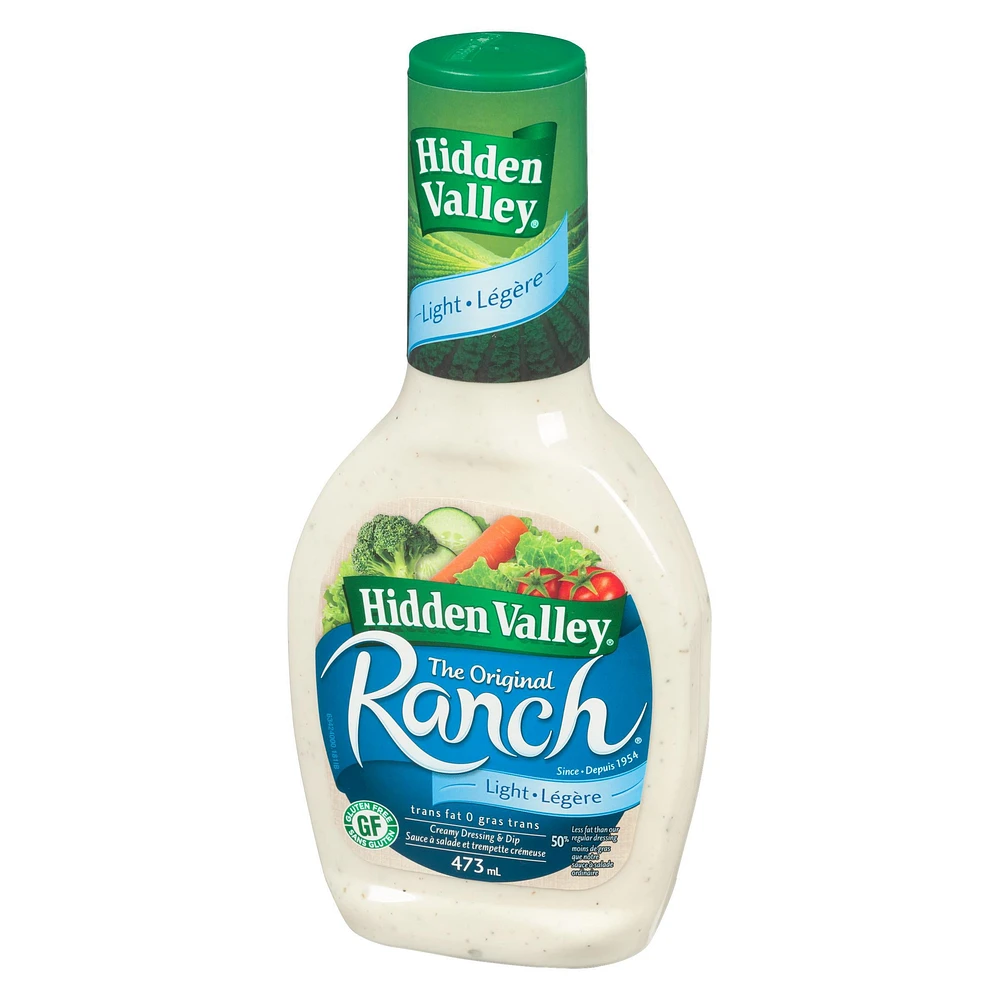 Sauce à salade et garniture légère The Original Ranch de Hidden Valley, sans gluten ‒ 473 ml