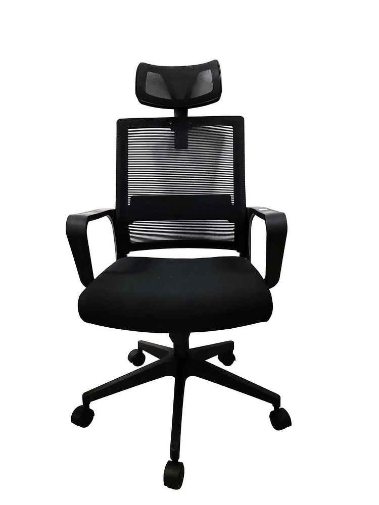 CHAISES DE BUREAU / CHAISE DE BUREAU ERGONOMIQUE EN NYLON MESH K-LIVING LUNA AVEC HAUTEUR RÉGLABLE EN NOIR (2 PAR BOÎTE)