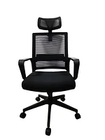 CHAISES DE BUREAU / CHAISE DE BUREAU ERGONOMIQUE EN NYLON MESH K-LIVING LUNA AVEC HAUTEUR RÉGLABLE EN NOIR (2 PAR BOÎTE)