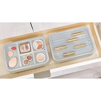 Organisateur gris iDesign Eco rainuré en plastique recyclé sans BPA – 7,6" x 11,1" x 2,5"
