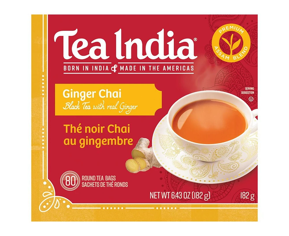 Tea India Ginger Chai, 80 pack / 182 g