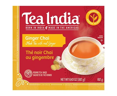 Tea India Ginger Chai, 80 pack / 182 g