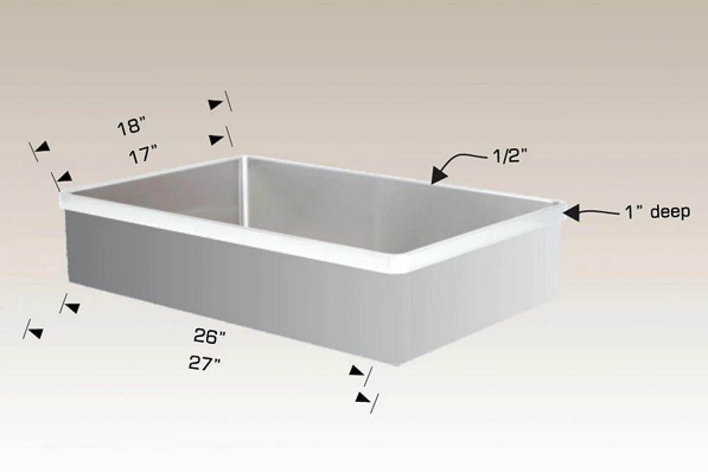 American Imaginations 27 pouces. W Évier de buanderie en acier inoxydable approuvé CSA avec 1 bol et calibre 16AI-34519