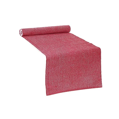 Runner De Table À Côtelé Chambray (Rouge) - Ensemble De 2