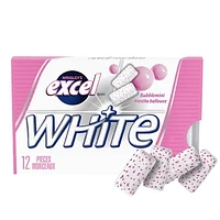 EXCEL White Bubblemint, Teeth Whitening Sugar Free Chewing Gum, 18 Pieces, 3 Packs, 3 Packs, 18Pellets