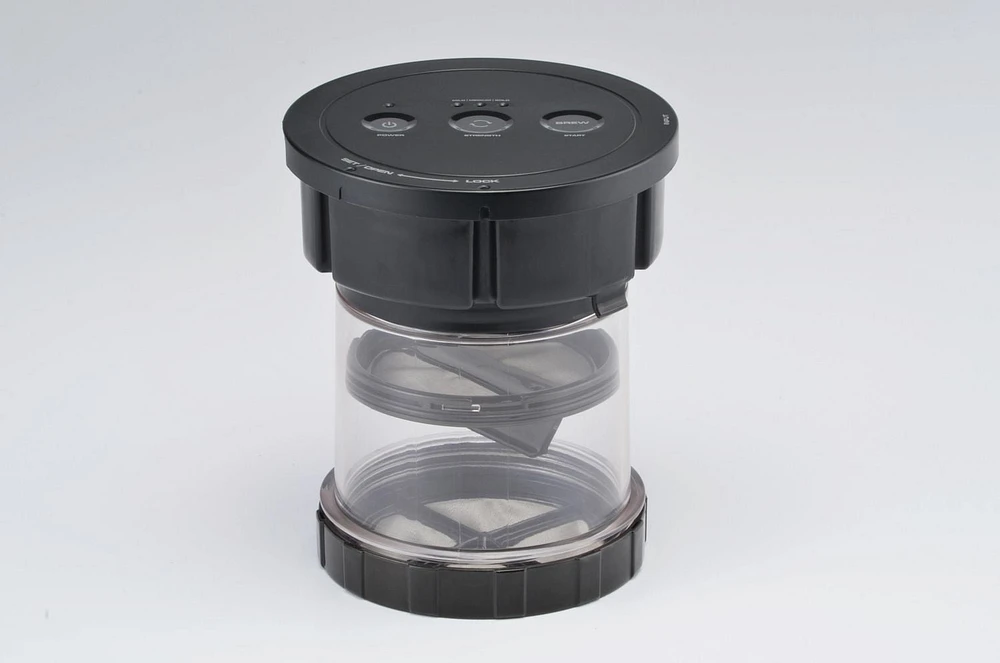 TRU Rapid Cold Brew Coffee Maker, Stylish Black with wood-grain