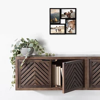 Gally 4 Opening Black Collage Picture Frame, Holds 4 - 4" x 6" Photos