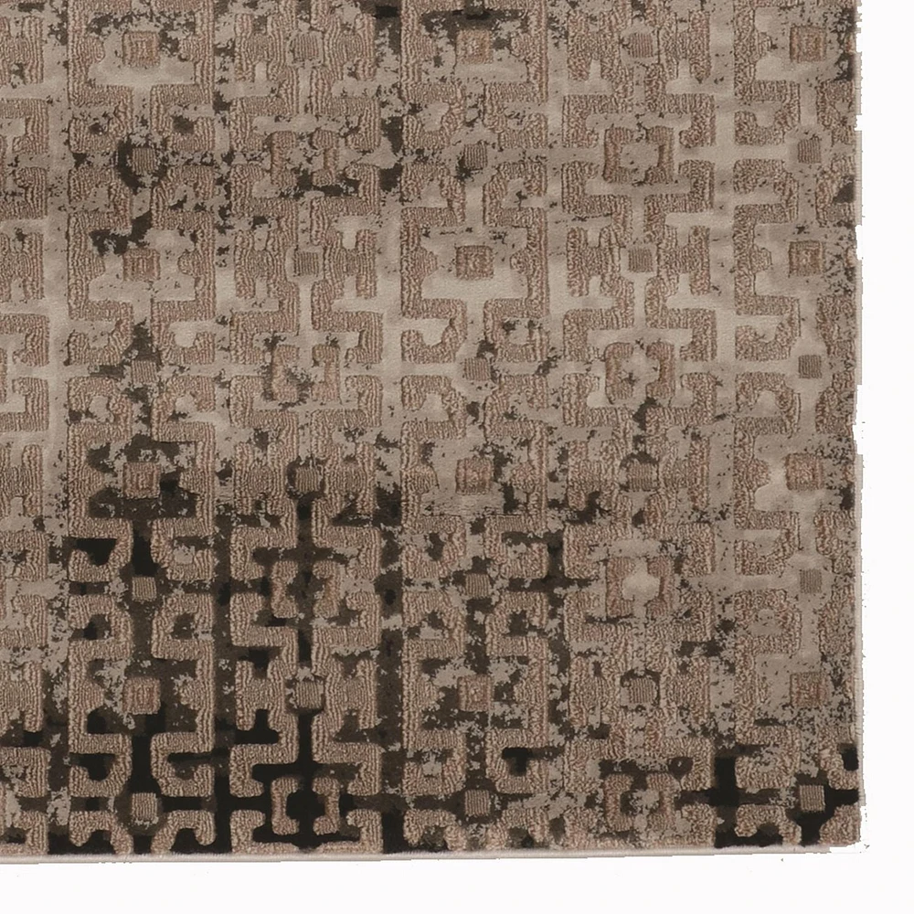 Tapis Bijou Labyrinthe beige et marron de 5 pi x 7 pi 6 po
