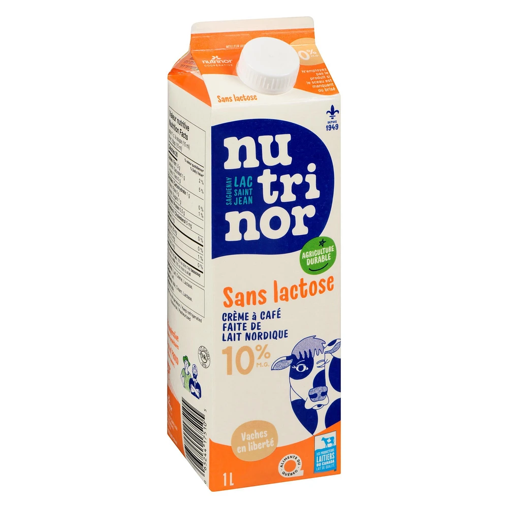 1L lactose free cream 10% Nutrinor