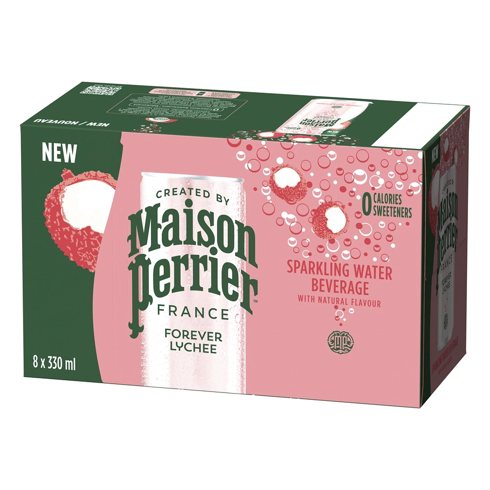 Maison Perrier Forever Lychee, Sparkling Water Beverage, Natural Lychee Flavour, No Calories, No Sweeteners, No Sodium, Sourced & Bottled In France, 2.6 L