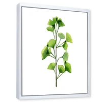 Designart Green Field Plant Foliage FLOAT FRAME WALL ART