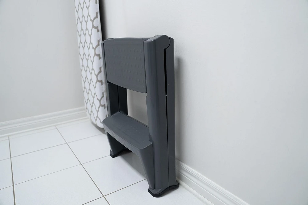 Mistral® Step Folding 2-Step Stool Grey, Capacity  300 lbs / 136 Kg