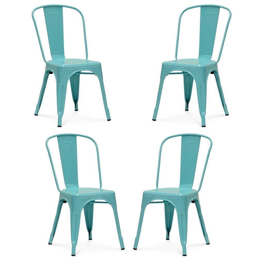 Chaise de salle à manger Tolix Roch en métal, ensemble de 4 chaises en métal