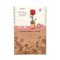 Rolife DIY Wooden Flower Red Rose TW042
