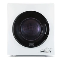 Sécheuse compacte Black + Decker BCED26 pour prise murale standard, petite, 5 modes, volume de charge 8,8 lb, blanche